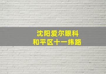 沈阳爱尔眼科和平区十一纬路