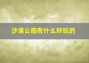 沙漠公园有什么好玩的