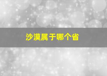 沙漠属于哪个省