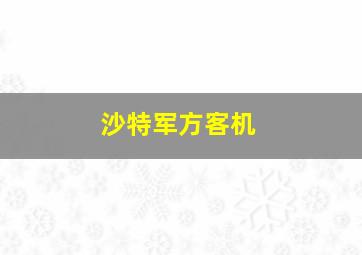 沙特军方客机