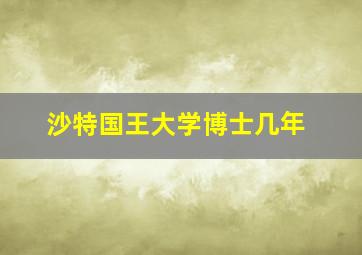 沙特国王大学博士几年