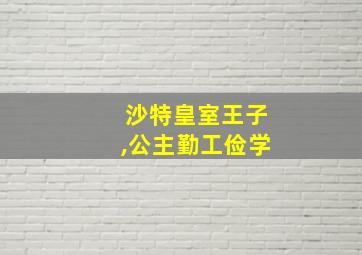 沙特皇室王子,公主勤工俭学