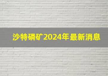 沙特磷矿2024年最新消息