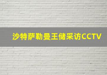 沙特萨勒曼王储采访CCTV