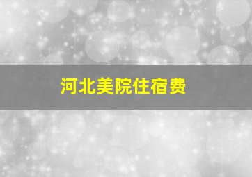 河北美院住宿费