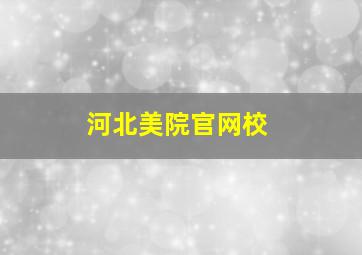 河北美院官网校