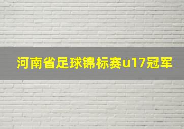 河南省足球锦标赛u17冠军