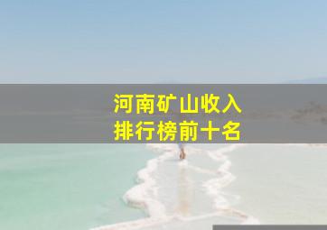 河南矿山收入排行榜前十名