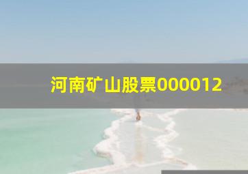 河南矿山股票000012