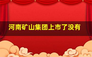 河南矿山集团上市了没有