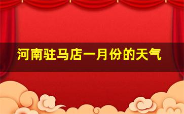 河南驻马店一月份的天气