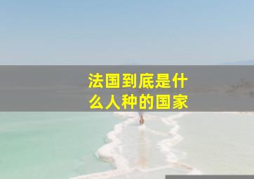 法国到底是什么人种的国家