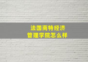 法国南特经济管理学院怎么样