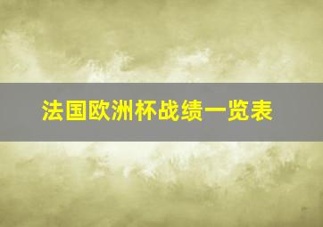 法国欧洲杯战绩一览表