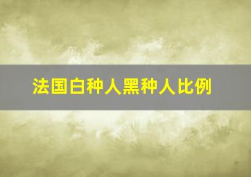 法国白种人黑种人比例