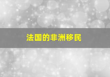 法国的非洲移民