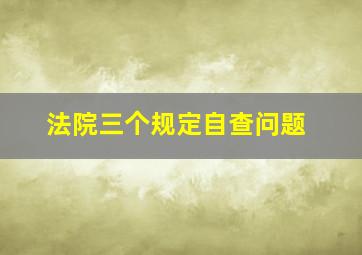 法院三个规定自查问题