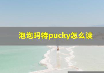 泡泡玛特pucky怎么读