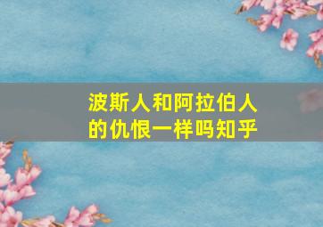 波斯人和阿拉伯人的仇恨一样吗知乎