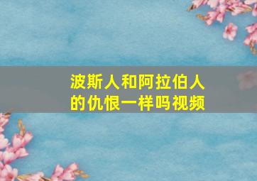 波斯人和阿拉伯人的仇恨一样吗视频