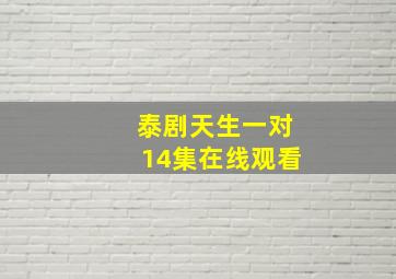 泰剧天生一对14集在线观看