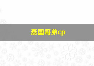 泰国哥弟cp