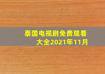 泰国电视剧免费观看大全2021年11月