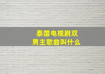 泰国电视剧双男主歌曲叫什么