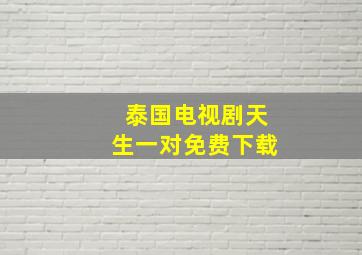 泰国电视剧天生一对免费下载