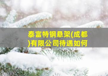 泰富特钢悬架(成都)有限公司待遇如何