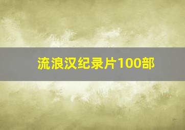 流浪汉纪录片100部