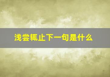 浅尝辄止下一句是什么