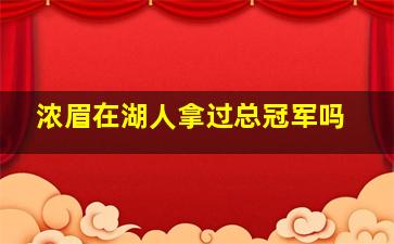 浓眉在湖人拿过总冠军吗