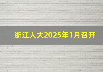 浙江人大2025年1月召开