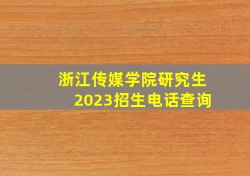 浙江传媒学院研究生2023招生电话查询