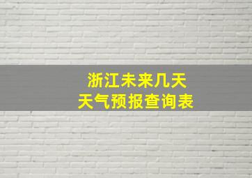 浙江未来几天天气预报查询表