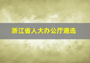 浙江省人大办公厅遴选