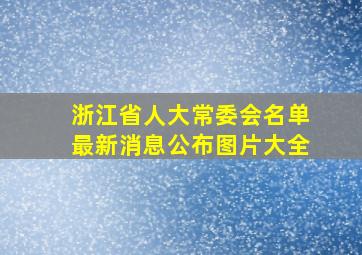 浙江省人大常委会名单最新消息公布图片大全