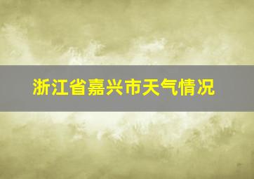 浙江省嘉兴市天气情况