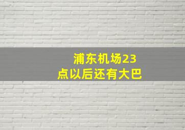 浦东机场23点以后还有大巴