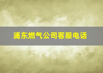 浦东燃气公司客服电话