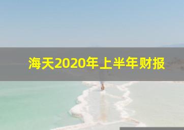 海天2020年上半年财报