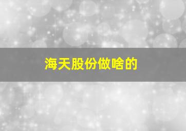 海天股份做啥的