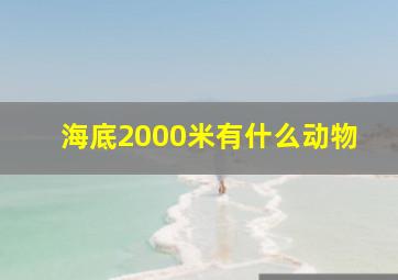 海底2000米有什么动物