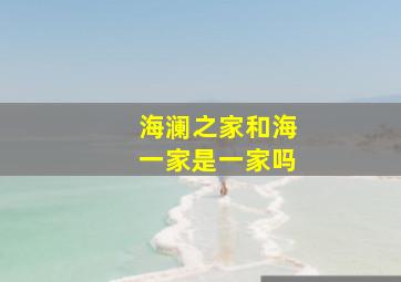 海澜之家和海一家是一家吗