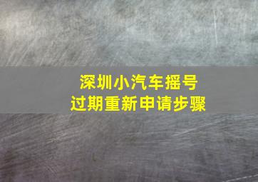 深圳小汽车摇号过期重新申请步骤