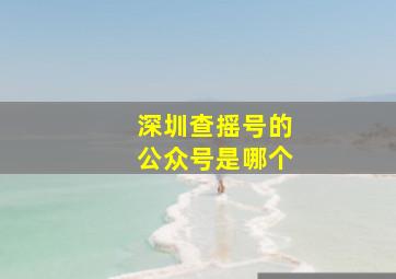 深圳查摇号的公众号是哪个