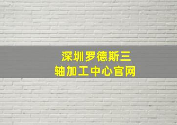 深圳罗德斯三轴加工中心官网