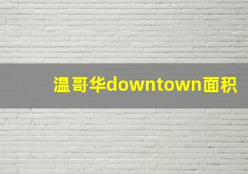 温哥华downtown面积