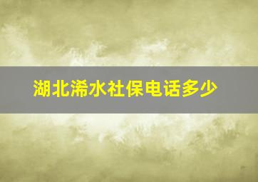 湖北浠水社保电话多少